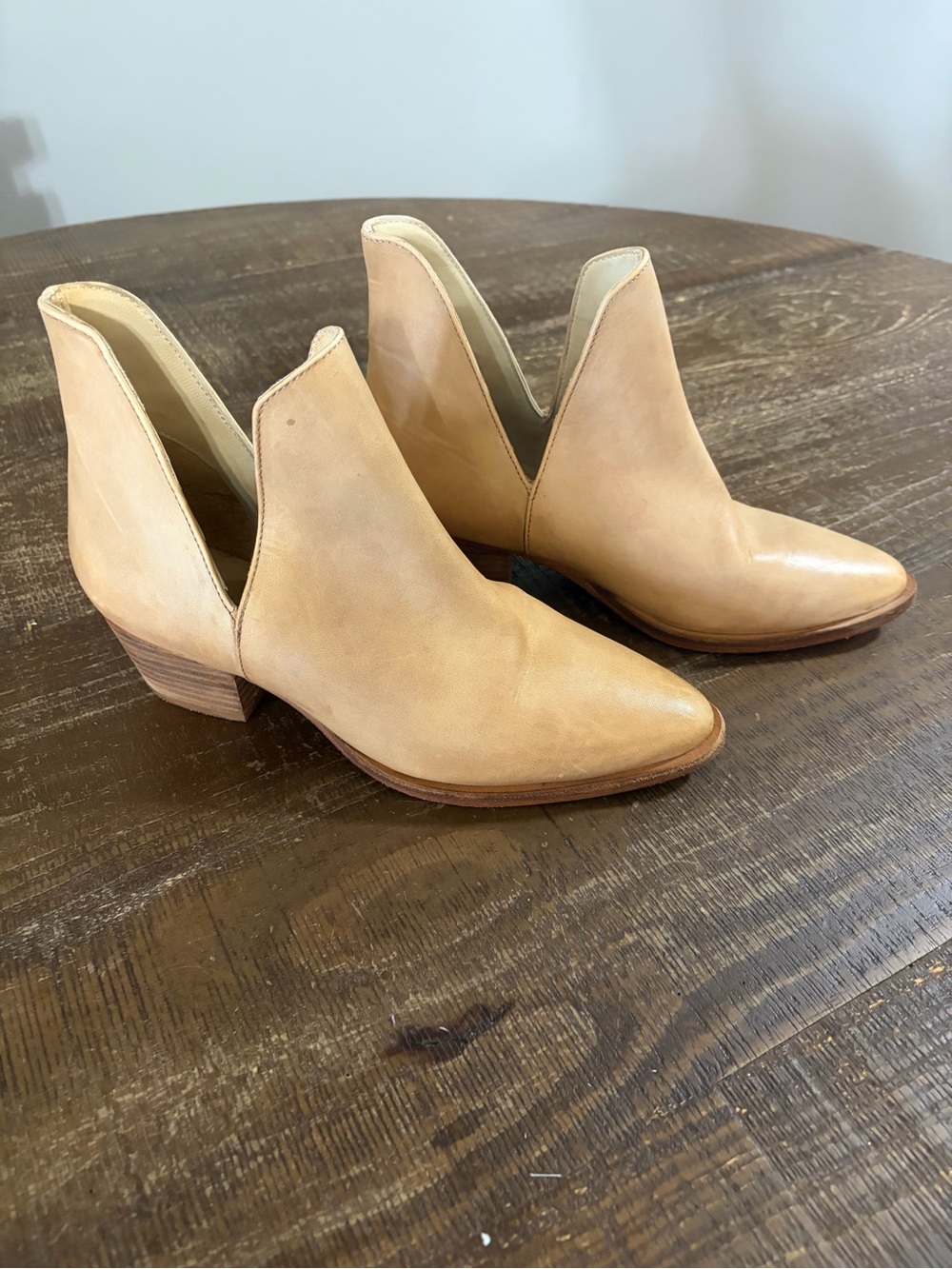 Free People Charm Double V Ankle Boot Women's Taupe leather Color Size 38